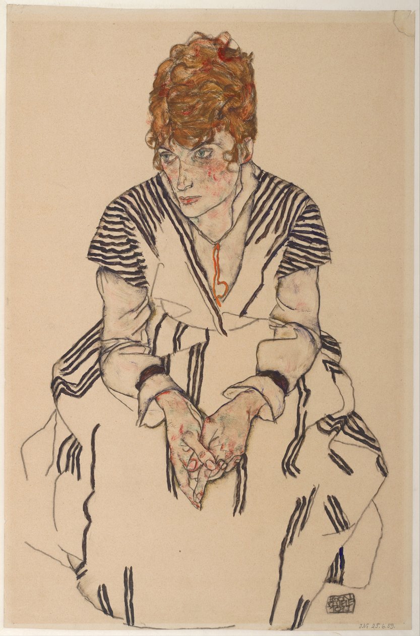 Sanatçıların Portresi Enişte, Adele Harms, 1917 by Egon Schiele