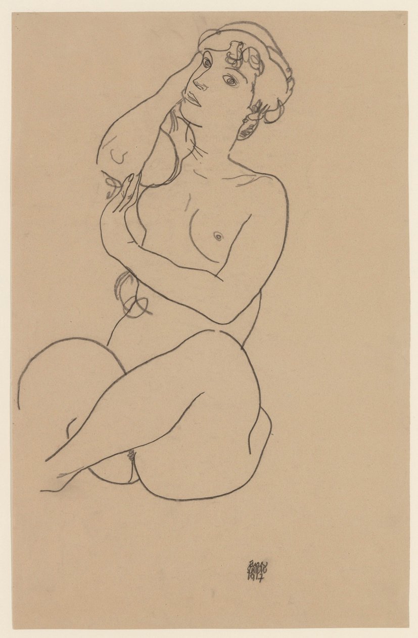 Yatan Çıplak, 1917 by Egon Schiele