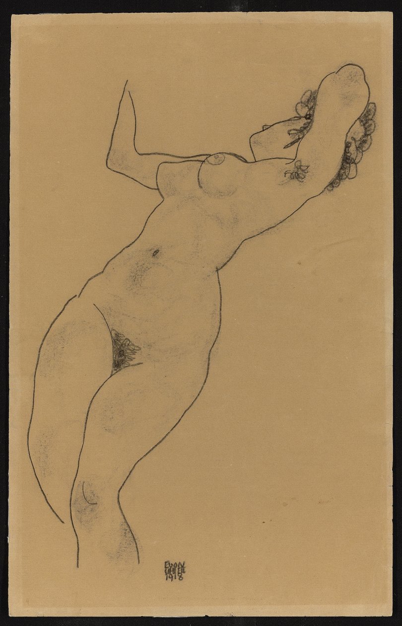 Çıplak uzanmış, 1918 by Egon Schiele