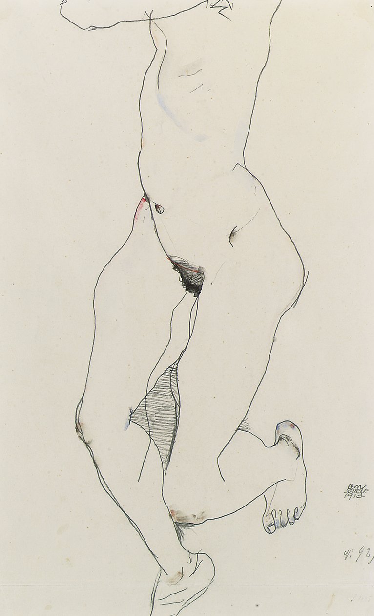 Koşan kadın, 1913 by Egon Schiele