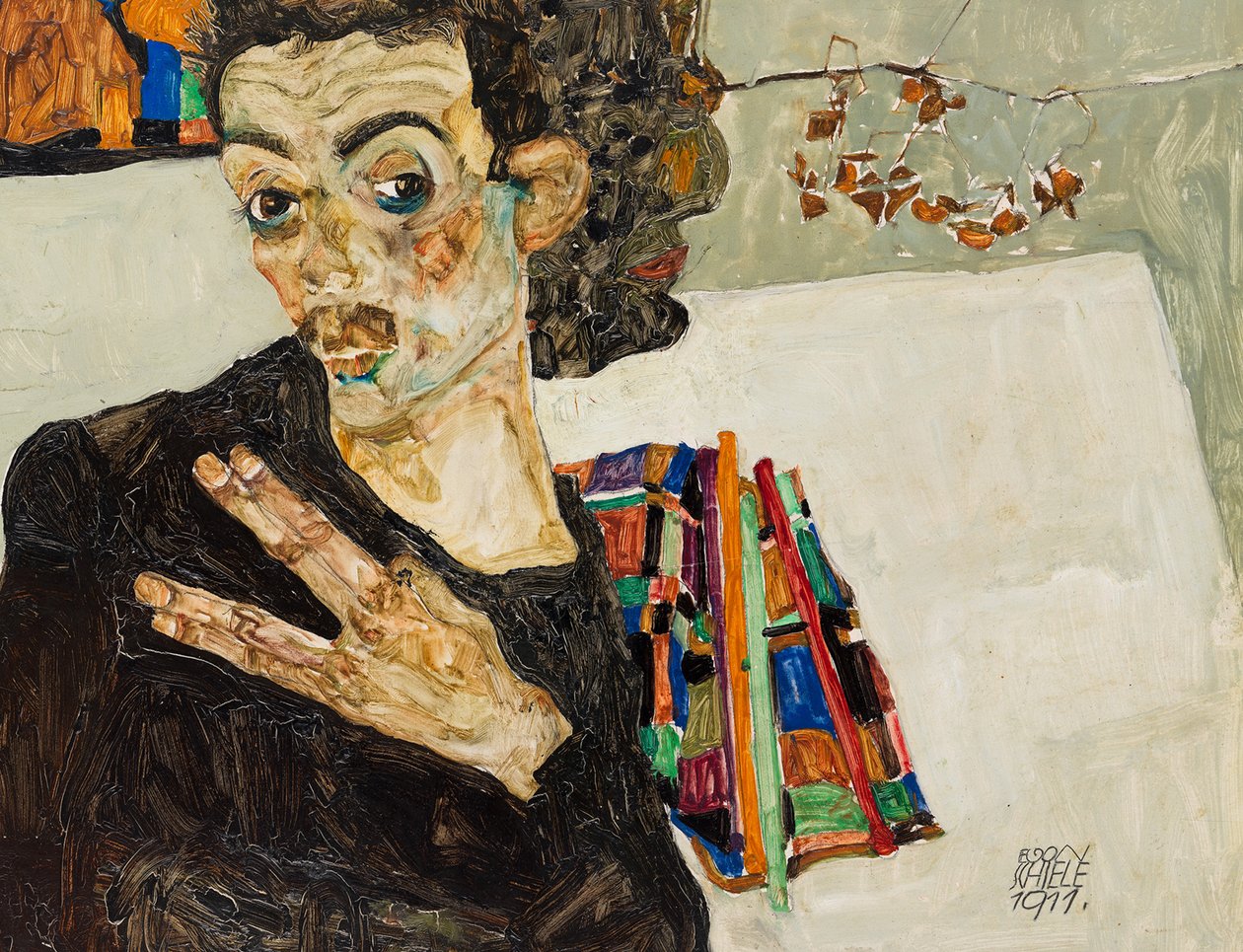 Otoportre, 1911. by Egon Schiele