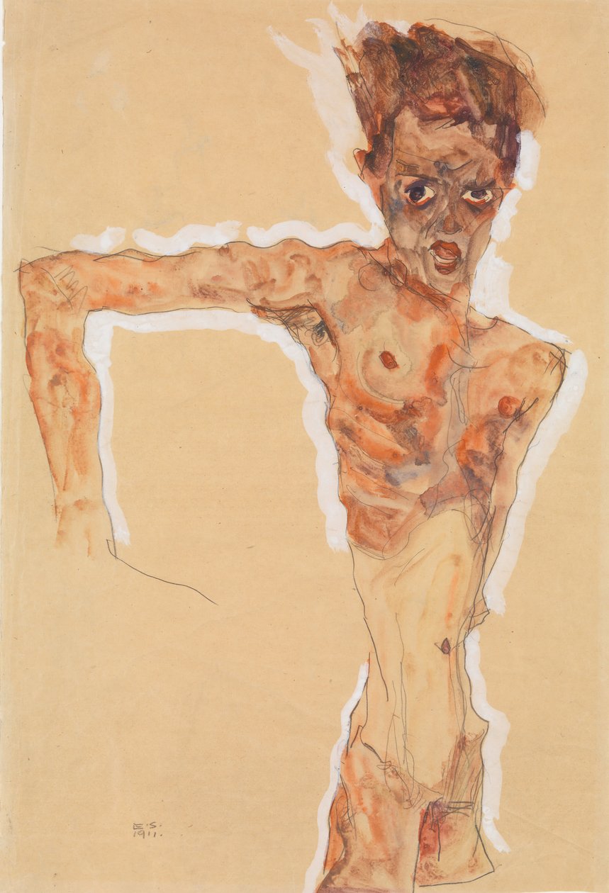 Otoportre, 1911. by Egon Schiele