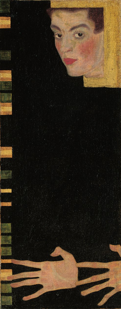 Açık Parmaklı Otoportre, 1909 by Egon Schiele
