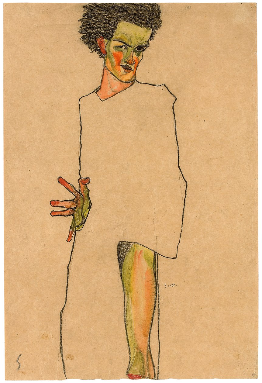 Otoportre; Kendi kendine eğitim, 1910 by Egon Schiele