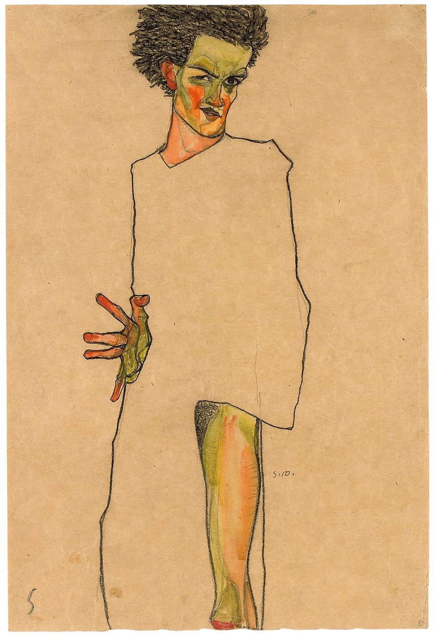 kendi portre by Egon Schiele