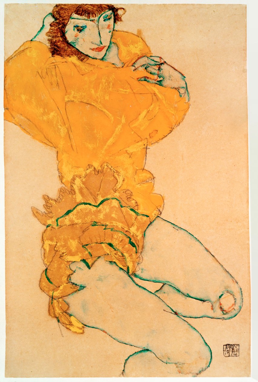 Soyunan kadın [Woman Undressing] by Egon Schiele