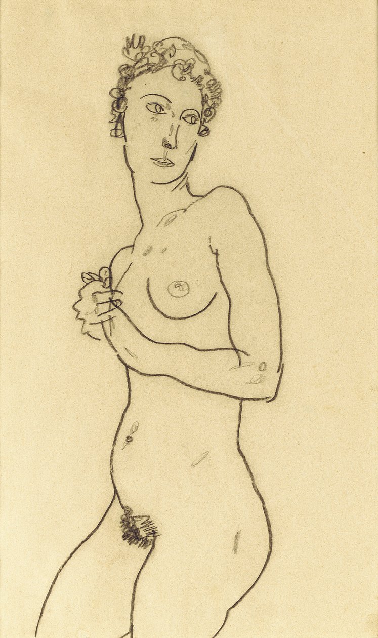 Çıplak durmak, 1918 by Egon Schiele