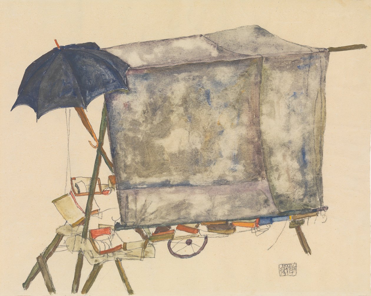 Sokak Arabası, 1914. by Egon Schiele