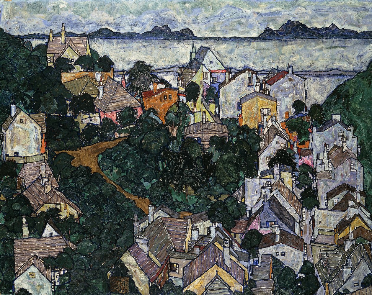 Yaz manzarası; Yaz manzarası, 1917 by Egon Schiele