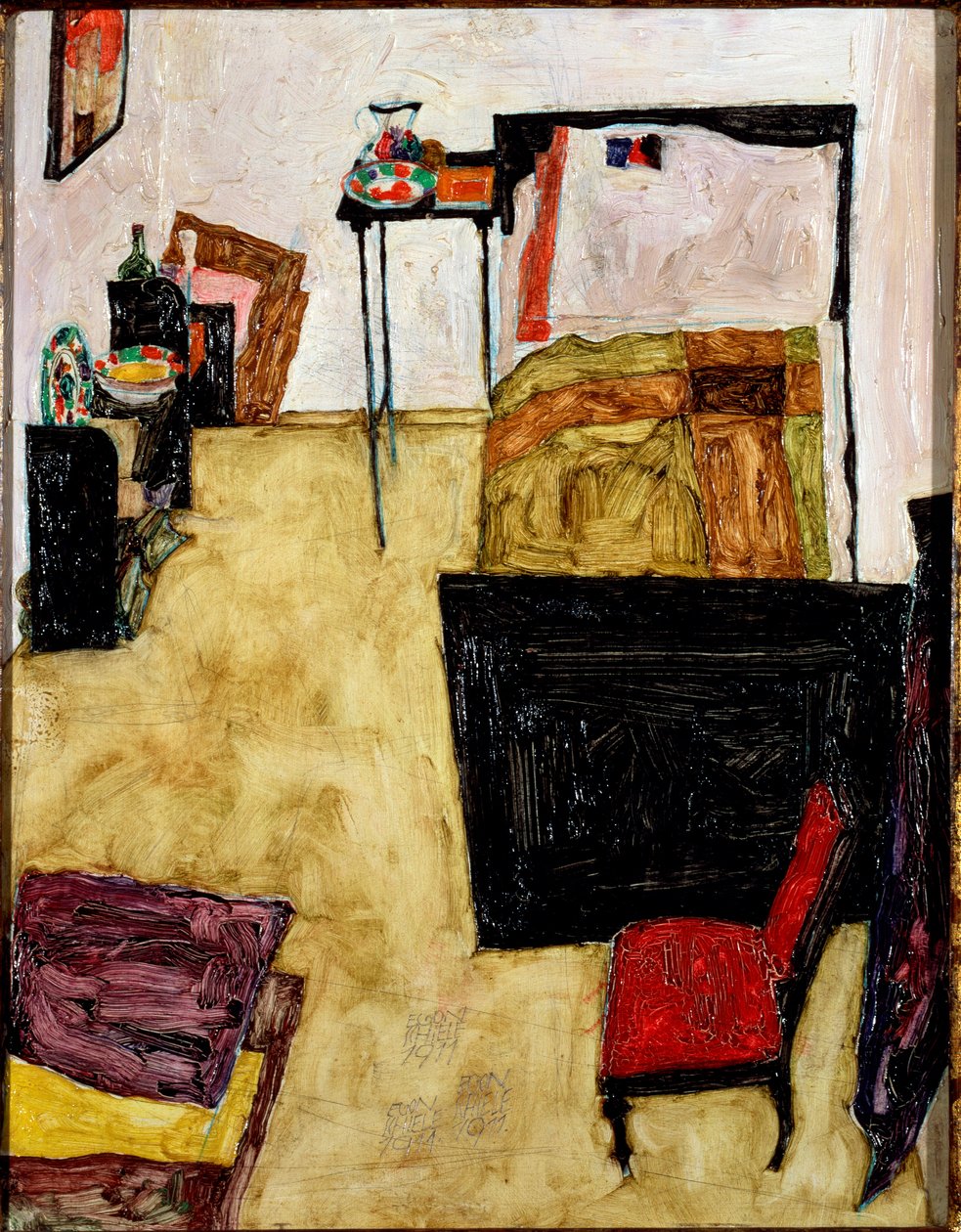 Sanatçının Neulengbach'taki odası. Tablo Egon Schiele tarafından by Egon Schiele