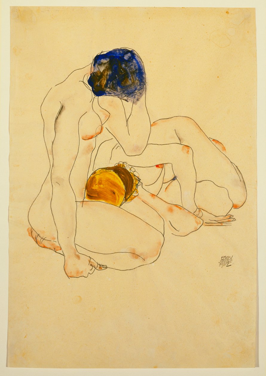 İki Arkadaş, 1912 by Egon Schiele