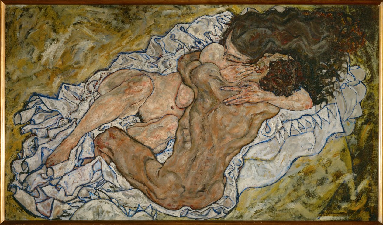 Umarmung (tuval üzerine yağlıboya) by Egon Schiele