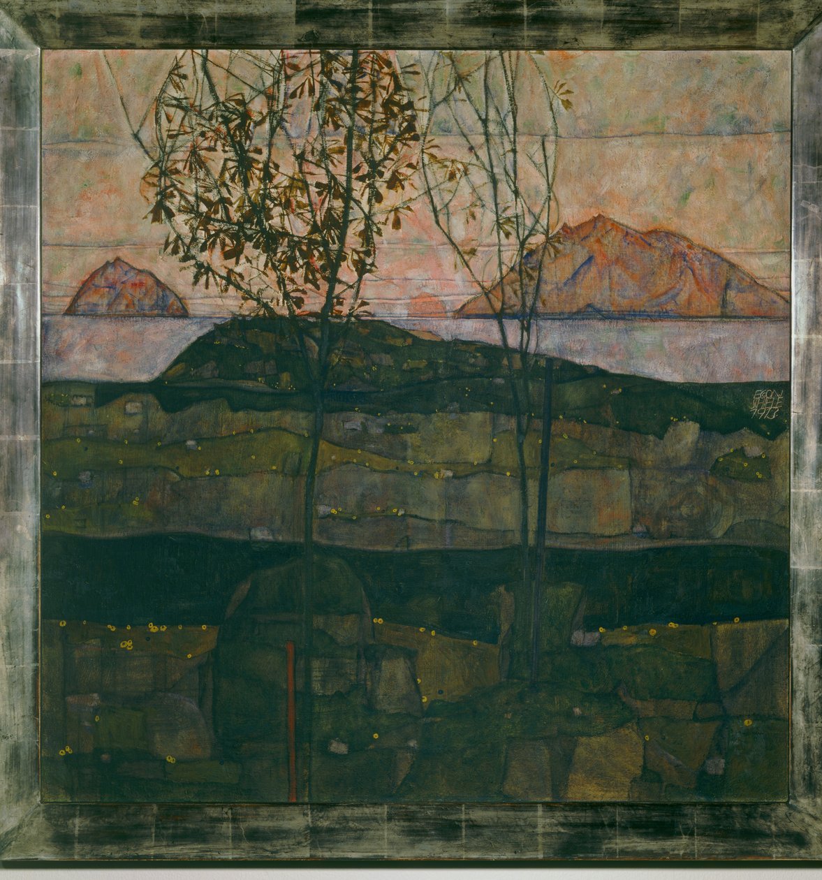 Versinkende Sonne (tuval üzerine yağlıboya) by Egon Schiele