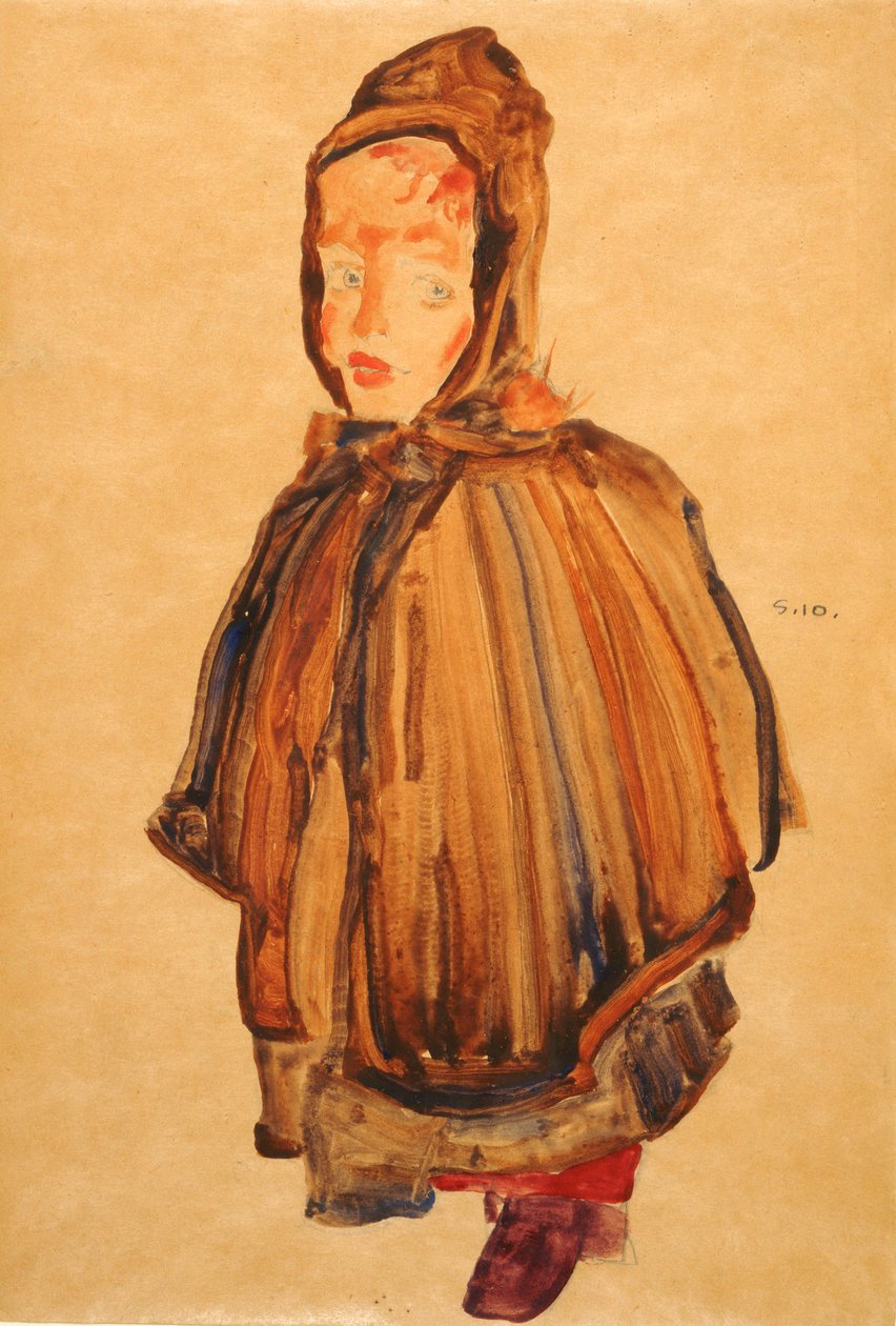 Bonnetli kadın by Egon Schiele