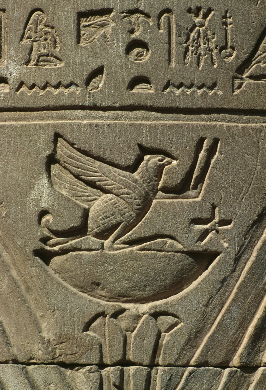 Bir kabartma detayı, hiyeroglif kireçtaşı by Egyptian