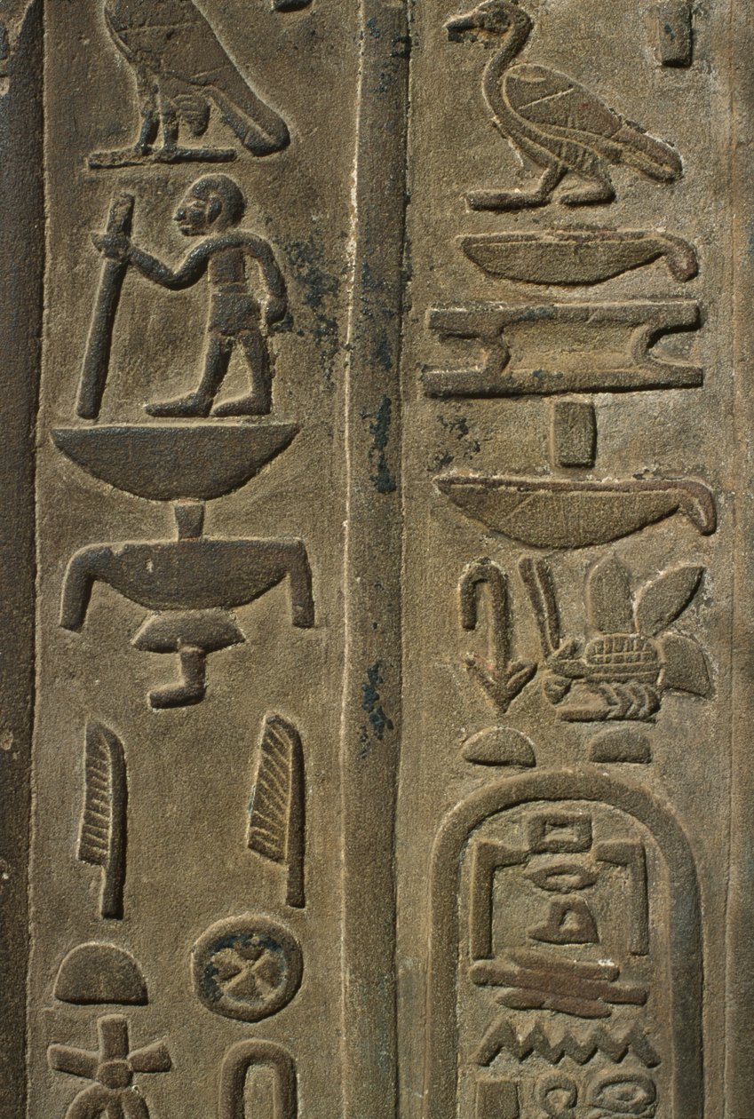 Bir kabartma detayı, hiyeroglif kireçtaşı by Egyptian