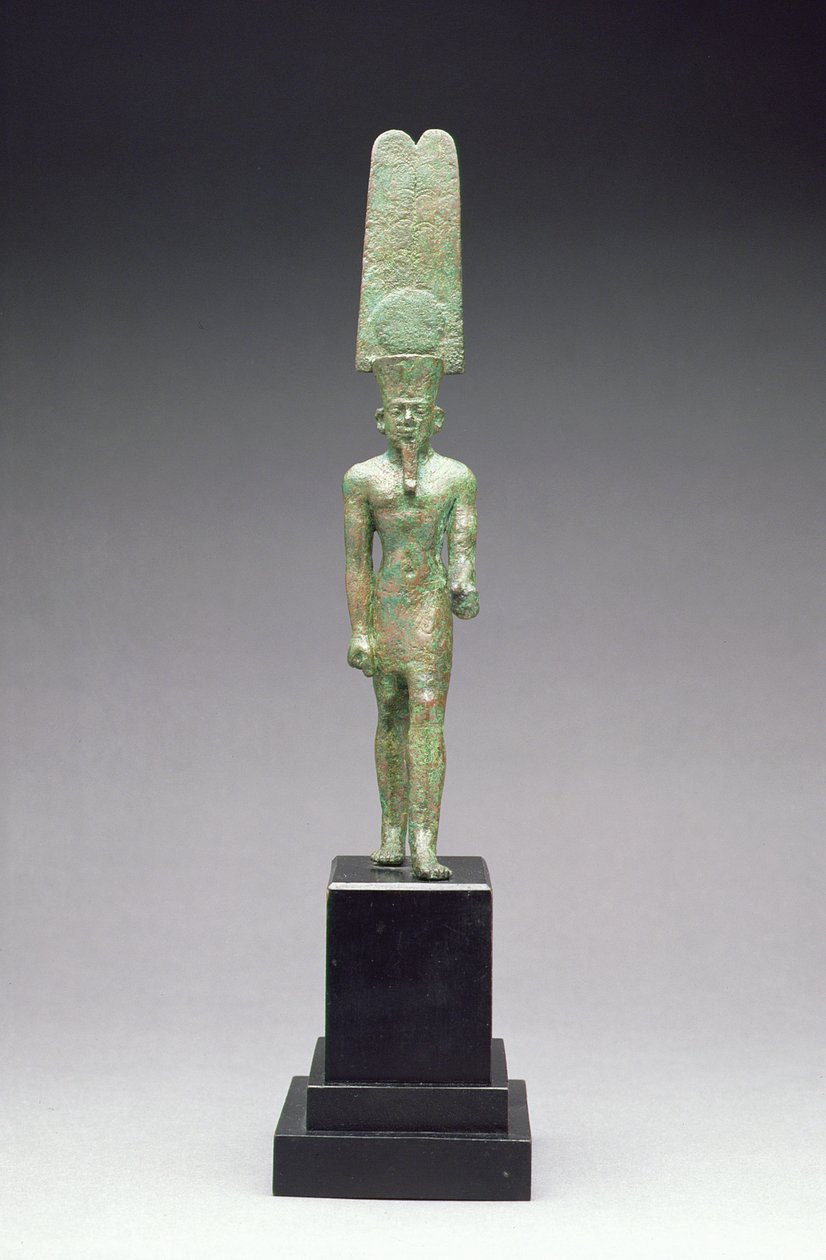 Tanrı Amon-Re figürü, muhtemelen Geç Dönem (MÖ 716-332) (bronz) by Egyptian