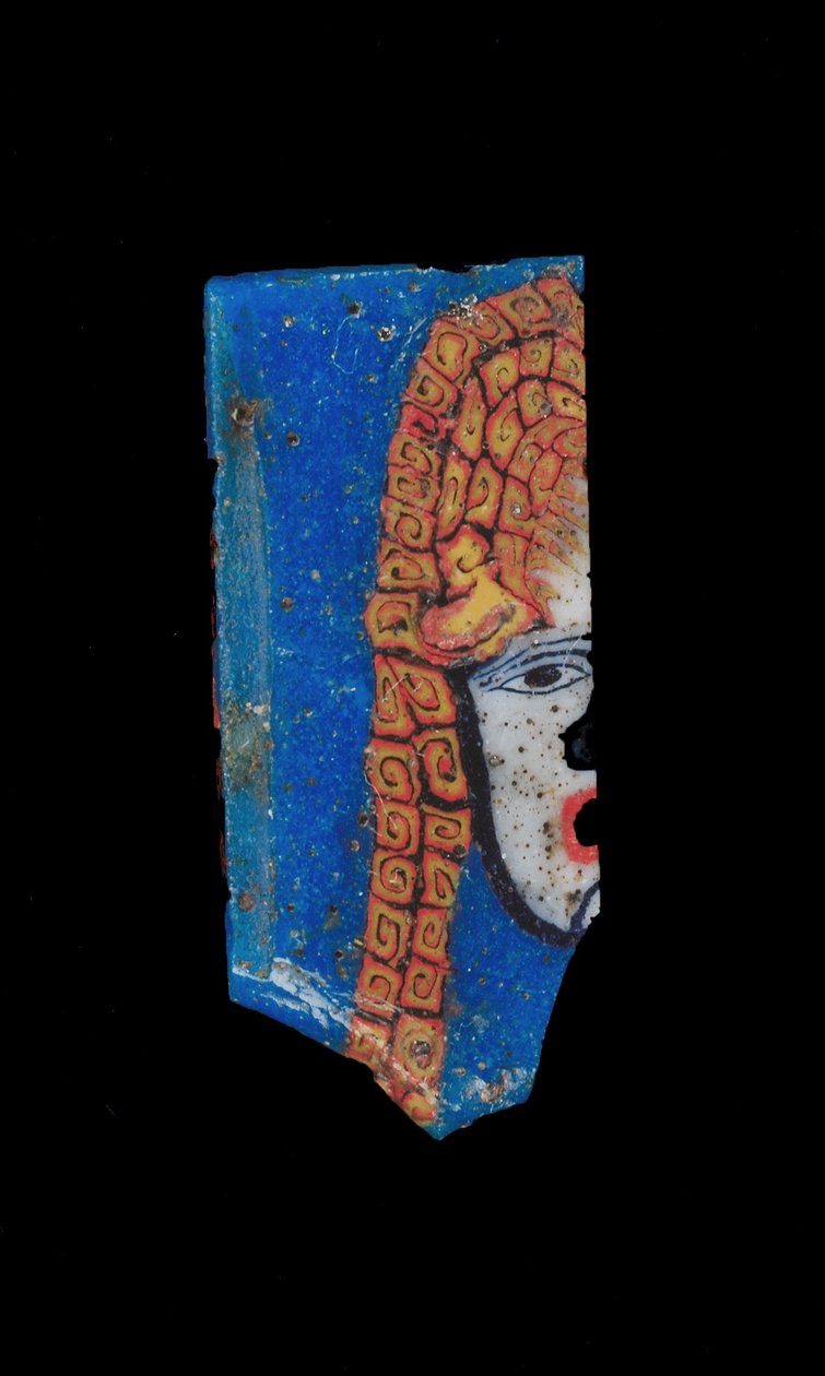 Erimiş mozaik plak, Batlamyus döneminden Roma dönemine, MÖ 100-100 MS (cam) by Egyptian