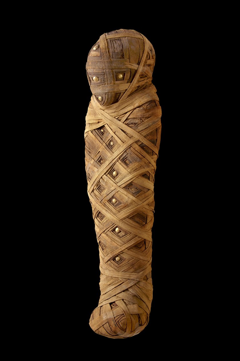 Mumyalanmış çocuk (keten, altın) by Egyptian