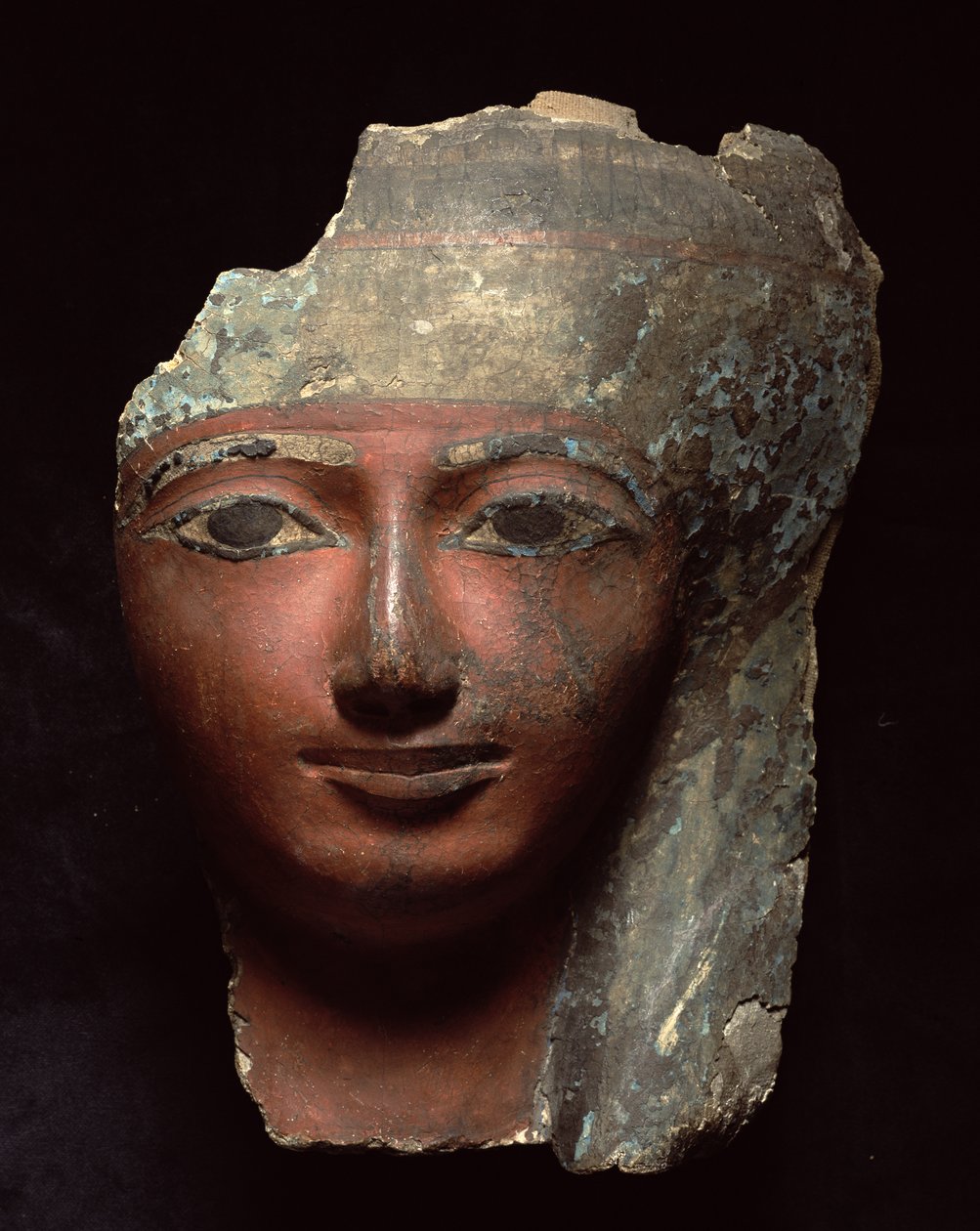 Mumya maskesi, Yeni Krallık, 19.-20. Hanedan (MÖ 1295-1069) (boyalı karton) by Egyptian