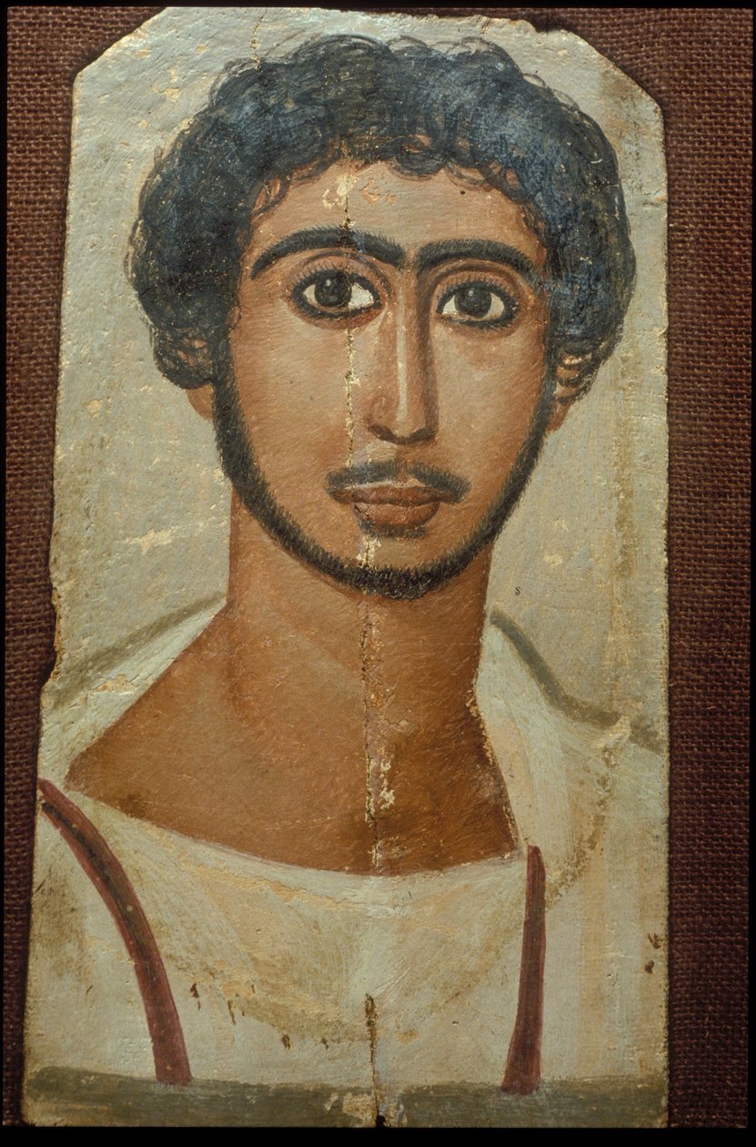 Bir adamın portresi (ahşap üzerine çini) by Egyptian