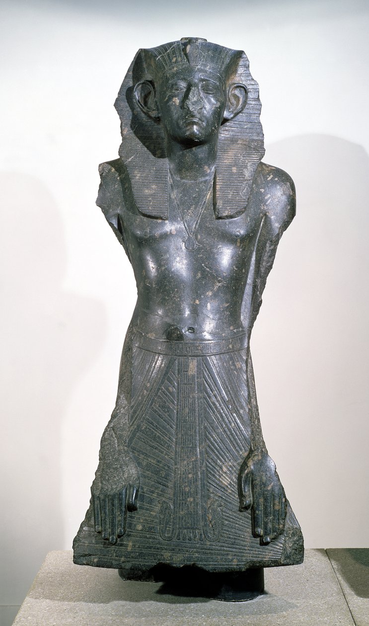Sesostris III Heykeli (1878-1843 BC), Deir el-Bahri, Thebes, c.1850 M.Ö. (granit) by Egyptian 12th Dynasty