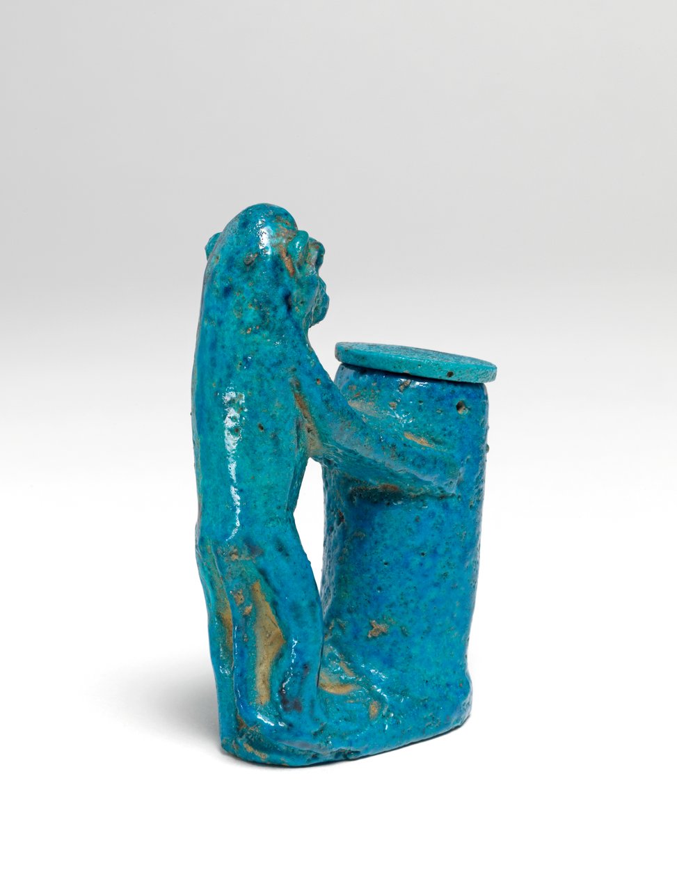 Kohl pot, maymun fayansı şeklinde ayrıca bkz. 423000 by Egyptian 18th Dynasty