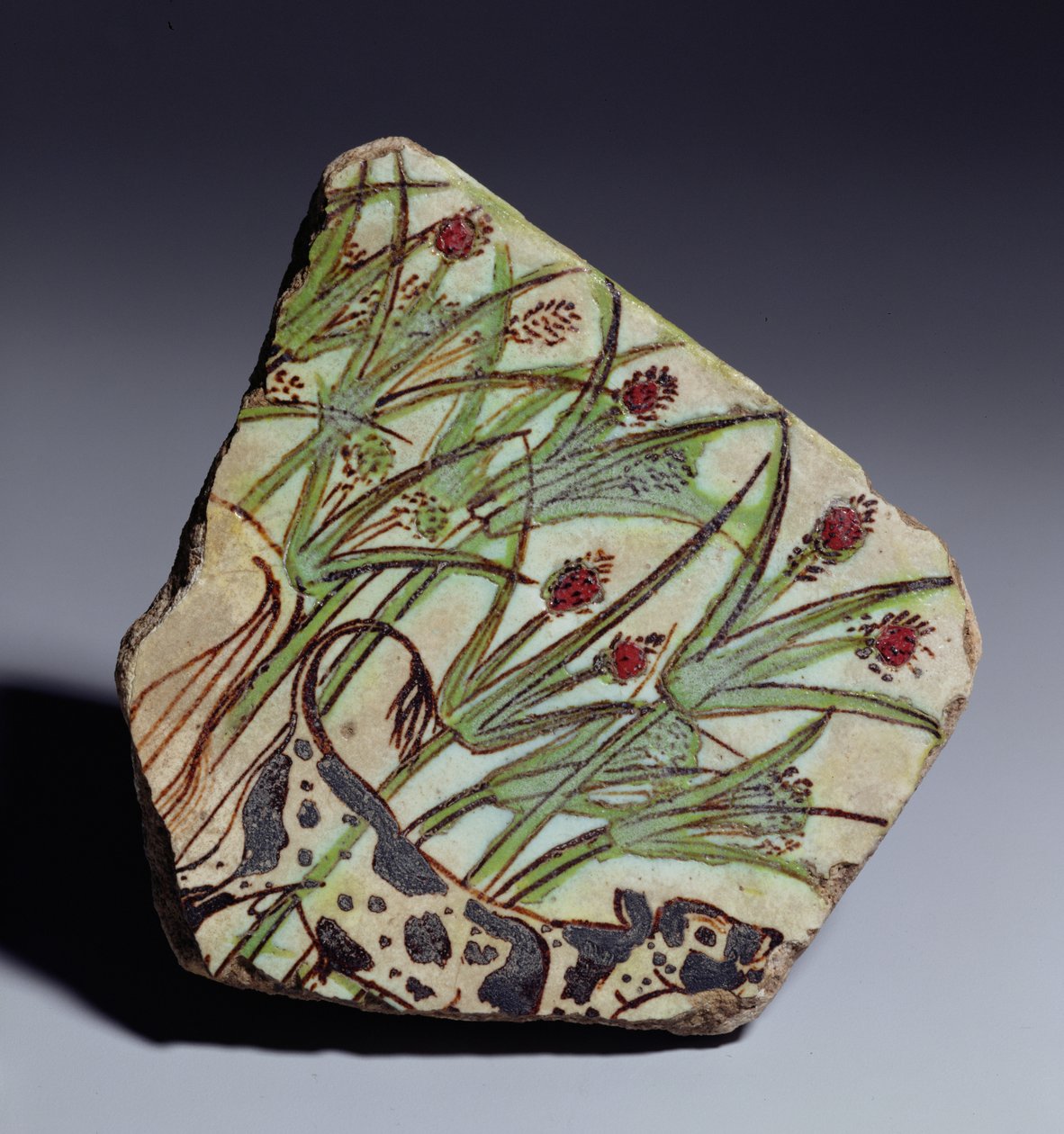 Papirüs sazları arasında bullock, Yeni Krallık (fayans) by Egyptian 18th Dynasty