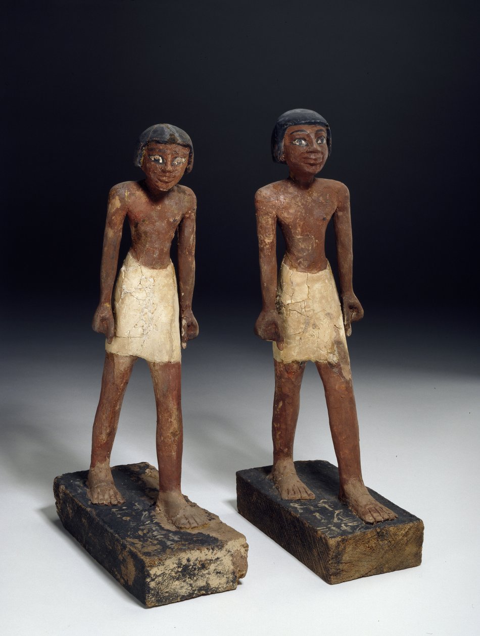 ಪ್ರತಿಮೆಗಳು ಮರ, ಗೆಸ್ಸೊ ಮತ್ತು ಪೇಂಟ್ ಟರ್ಕ್ by Egyptian 6th Dynasty