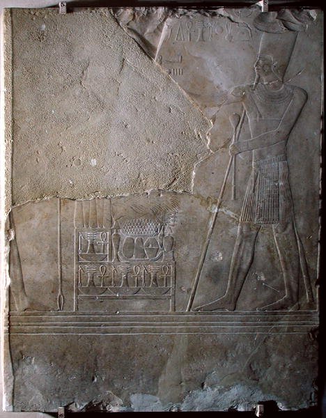 ಮೆಂಟುಹೋಟೆಪ್ III (c.2004-c.1992 BC) ಸಮರ್ಪಿತ ಕೊಡುಗೆಗಳನ್ನು ಚಿತ್ರಿಸುವ ಪರಿಹಾರ, ಮಧ್ಯ ಸಾಮ್ರಾಜ್ಯ, c.1982-1970 BC (ಸುಣ್ಣದ ಕಲ್ಲು)ಟರ್ಕ್ by Egyptian 11th Dynasty
