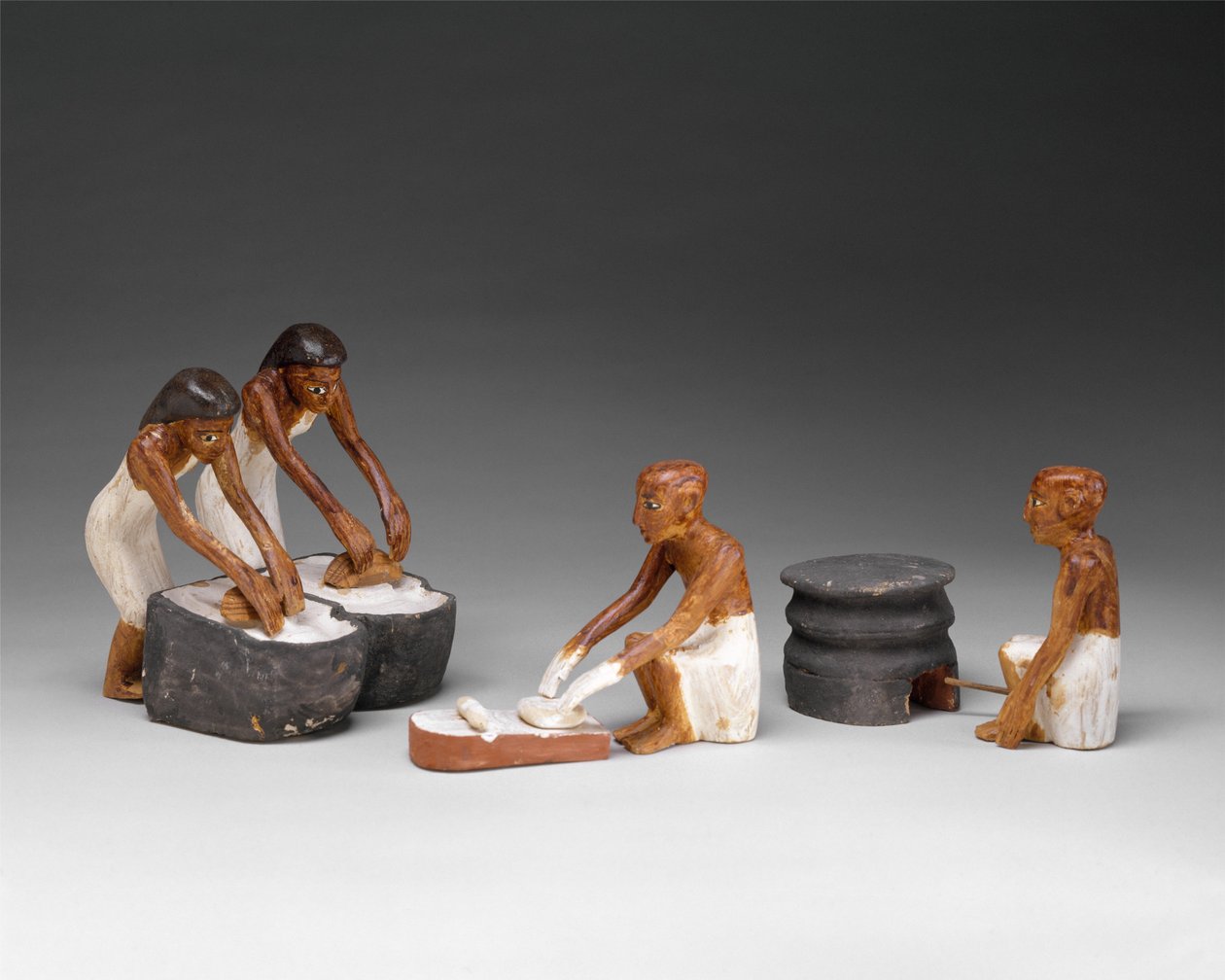 Meketre Mezarından Fırıncılar ve Biracılar, c.1981–1975 M.Ö. (ahşap, gesso, boya, keten) by Egyptian 12th Dynasty