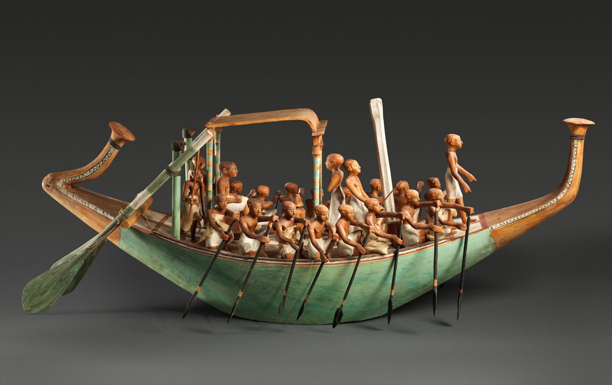 Model Kürekli Tekne, Orta Krallık by Egyptian 12th Dynasty