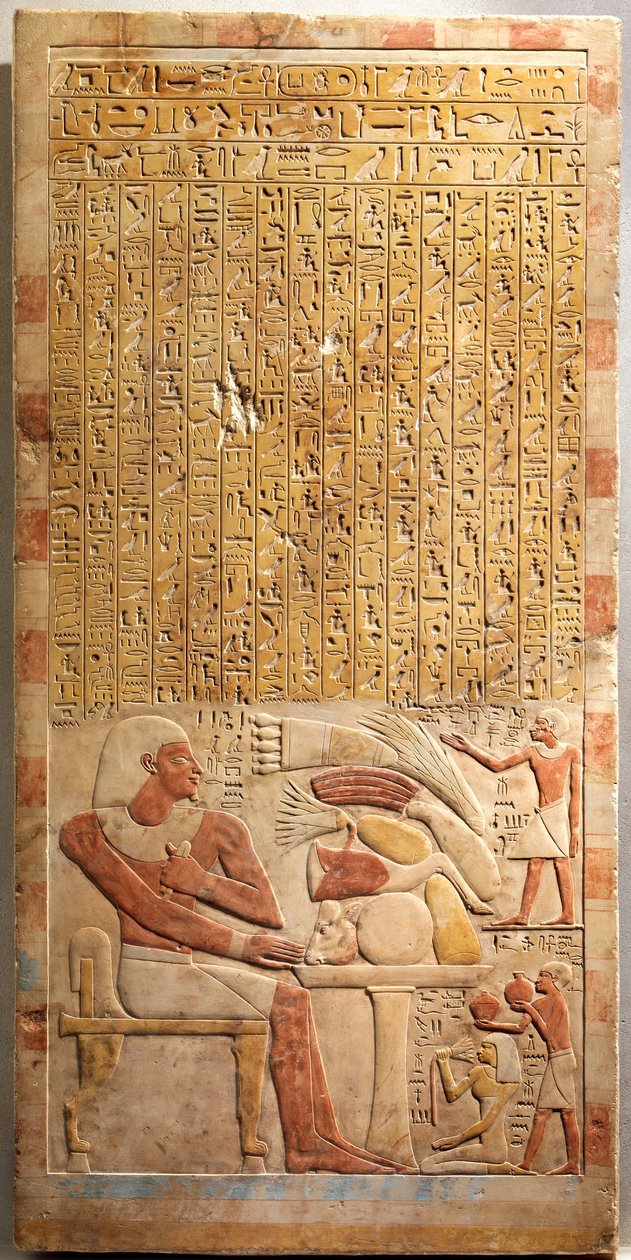 Vekilharç Mentuwoser Stela, c.1944 MÖ (boyalı kireçtaşı) by Egyptian 12th Dynasty