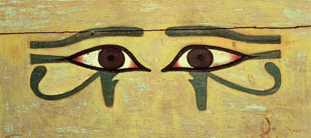 Udjat Eyes on a Tabut, Orta Krallık (ahşap ve boya) by Egyptian 12th Dynasty