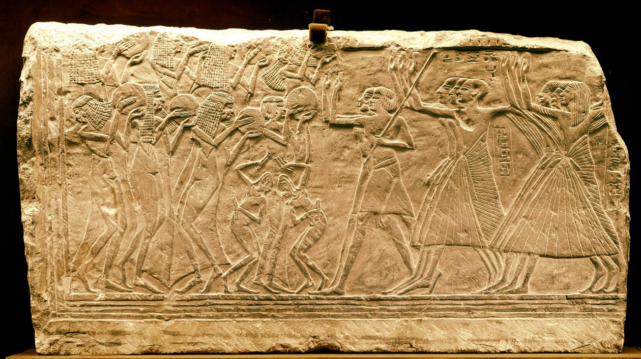 Eski Mısır: dansçılı bir alayı temsil eden alçak kabartma. Yeni imparatorluk. Ramses