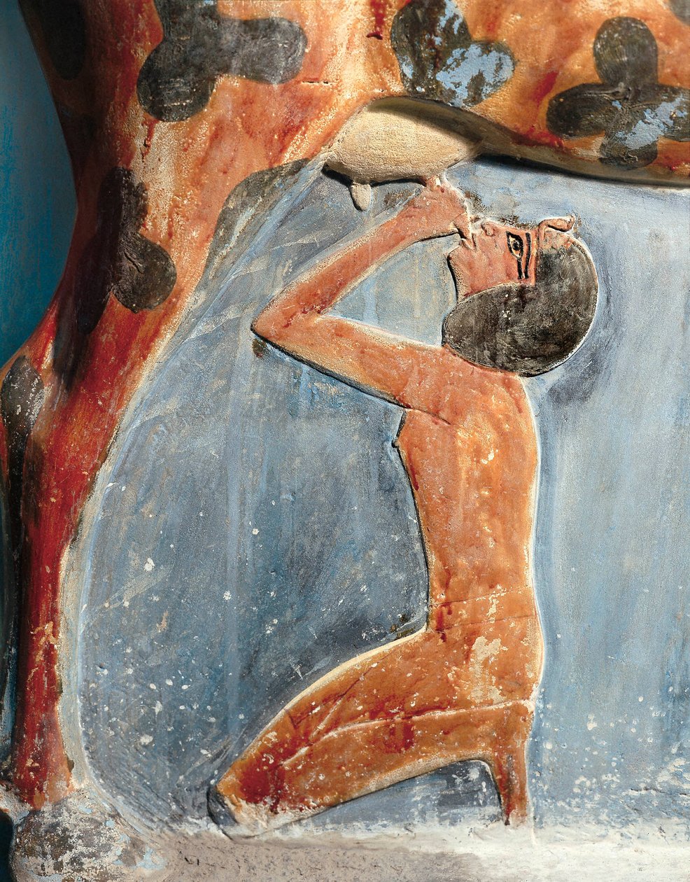 Mısır antikliği: inek tanrıçası Hathor genç Amenhotep II'yi (Amenophis II) besler by Egyptian 18th Dynasty