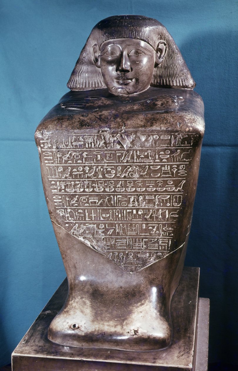 Tuthmosis III, Yeni Krallık, c.1479-1425 M.Ö. döneminde Thebes Kullanıcı, vezir ve valinin blok heykeli by Egyptian 18th Dynasty