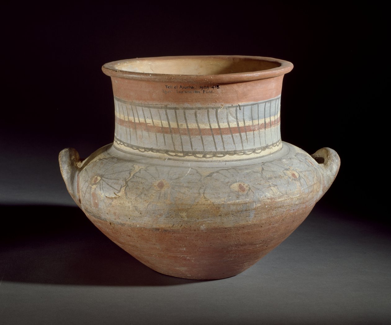 Kulplu Süslü Kavanoz, Amarna, MÖ 14. yy (çömlek) by Egyptian 18th Dynasty