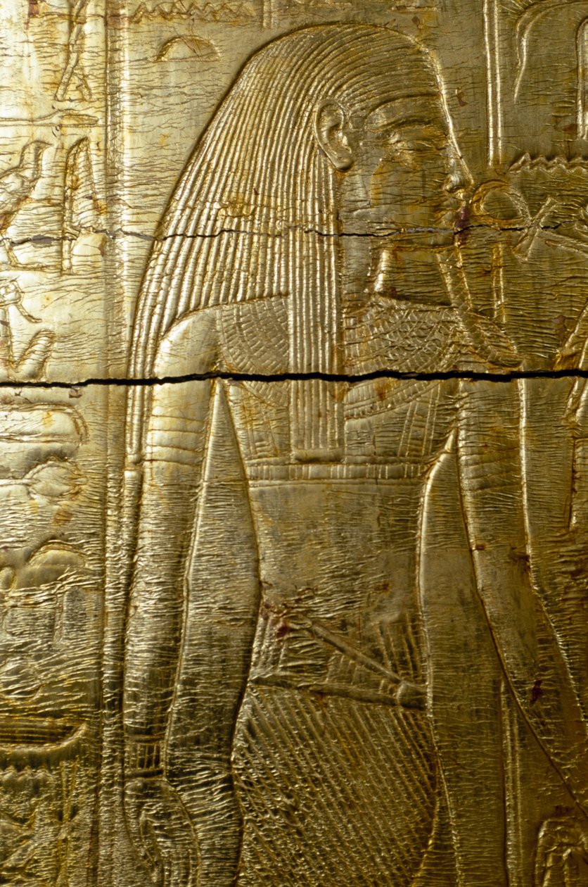 Tutankamon'un altın kaplı şapelinin gravüründen detay, Tutankamon'un Mezarından, Mısır uygarlığı, Yeni Krallık, Hanedan XVIII by Egyptian 18th Dynasty