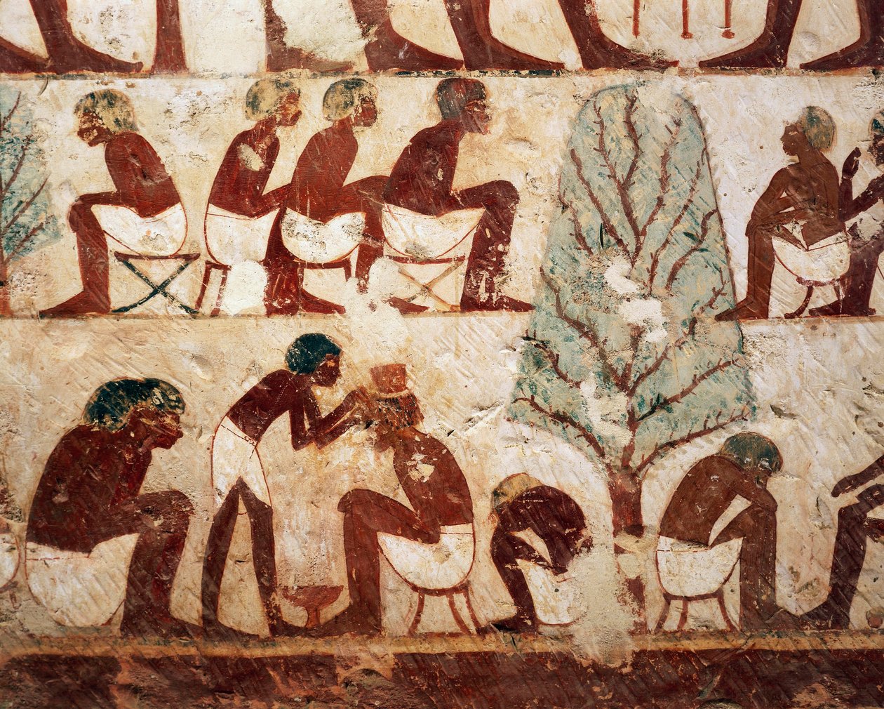 Mısır, Luksor, Batı Teb, Şeyh el Gurnak. Usirhat Türbesi, berber, freskten detaylar. (Yeni Krallık, Hanedan XVIII) by Egyptian 18th Dynasty