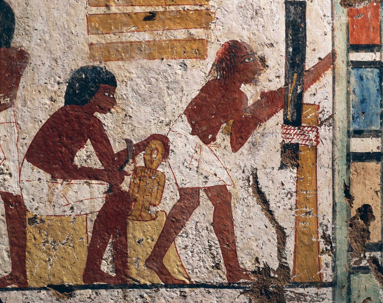 Mısır, Luksor, Batı Teb, Soylular Vadisi. Nenamon ve Ipuki'nin Mezarı. İş yerinde marangozları betimleyen fresk. (Yeni Krallık, Hanedan XVIII) by Egyptian 18th Dynasty