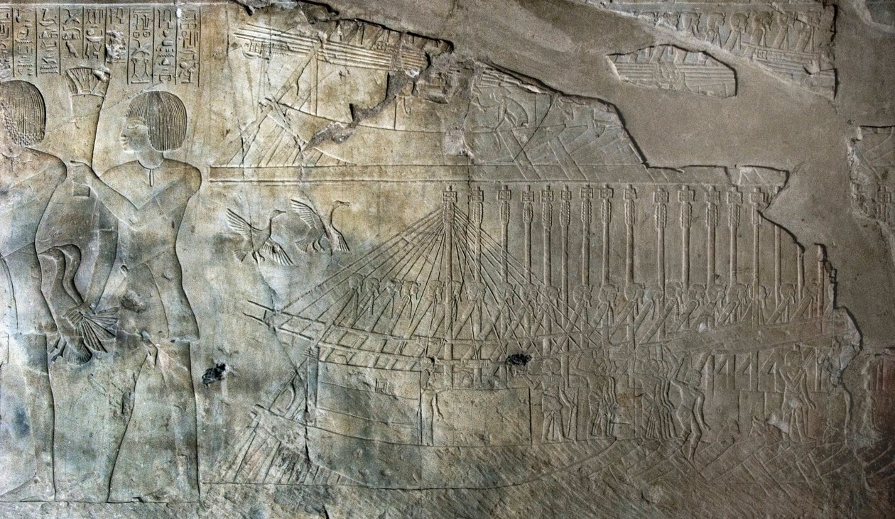 Mısır antikası: bir gemi filosunu temsil eden Amenophis III
