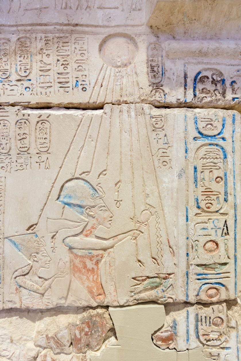Bir tapınağın cephesi, detay by Egyptian 18th Dynasty