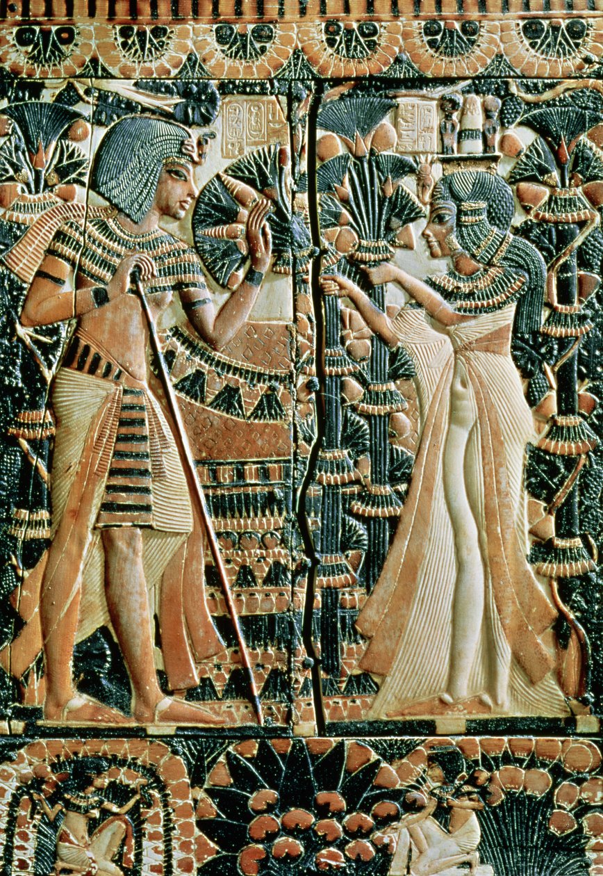 Tutankhamun (MÖ 1370-52) ve karısı Ankhesenamun
