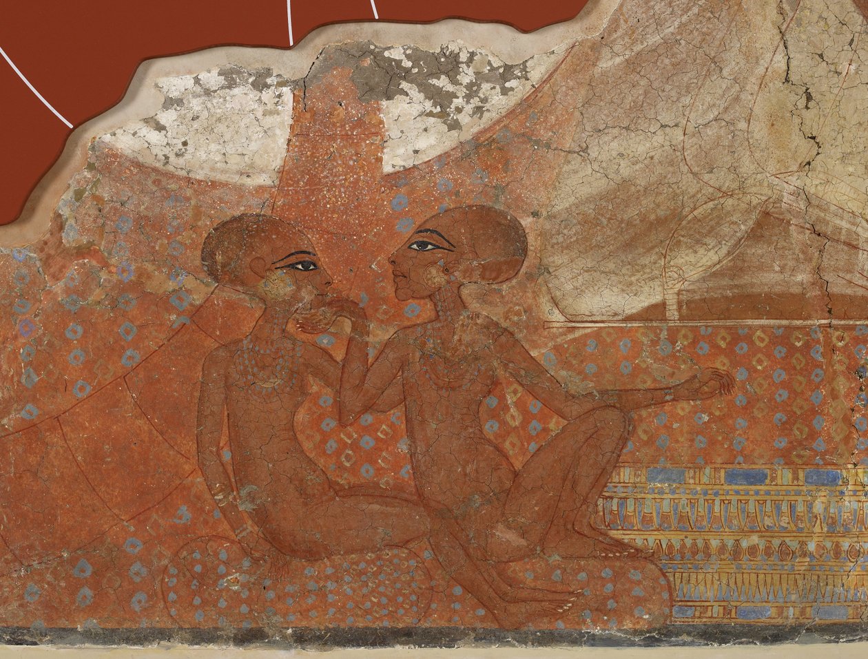 Prensesler freski, Mısır, Yeni Krallık, 18. Hanedan, MÖ 1555-1337 (duvar resmi) by Egyptian 18th Dynasty