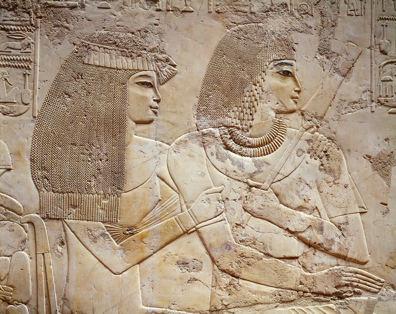 Ramos ve eşi, Ramos Türbesi, Şeyh Abd el-Qurna, Luksor (kabartma) by Egyptian 18th Dynasty