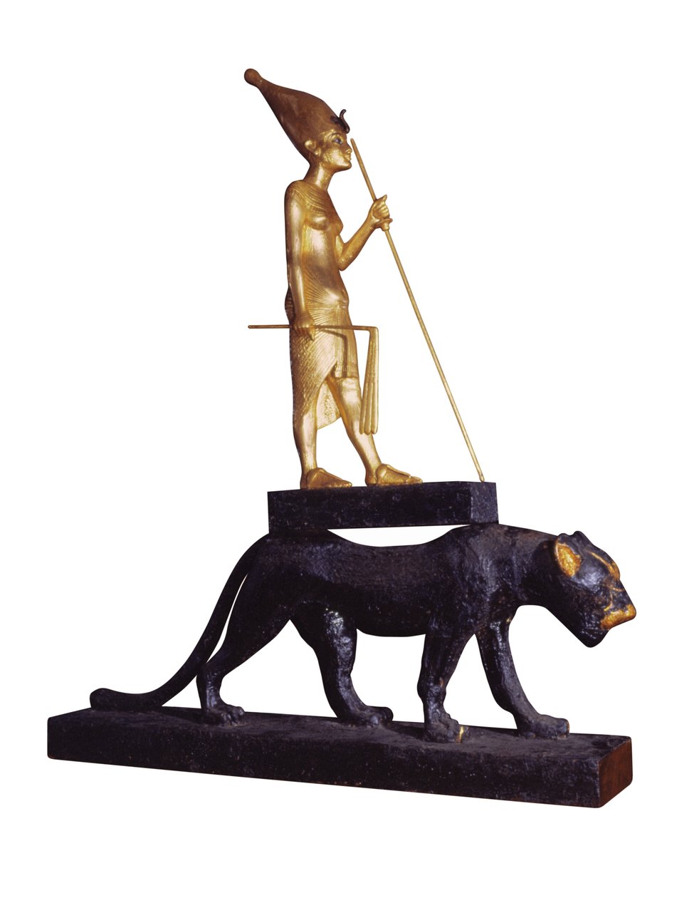 Leopard üzerinde kral heykelciği. Tutankhamun Mezarı