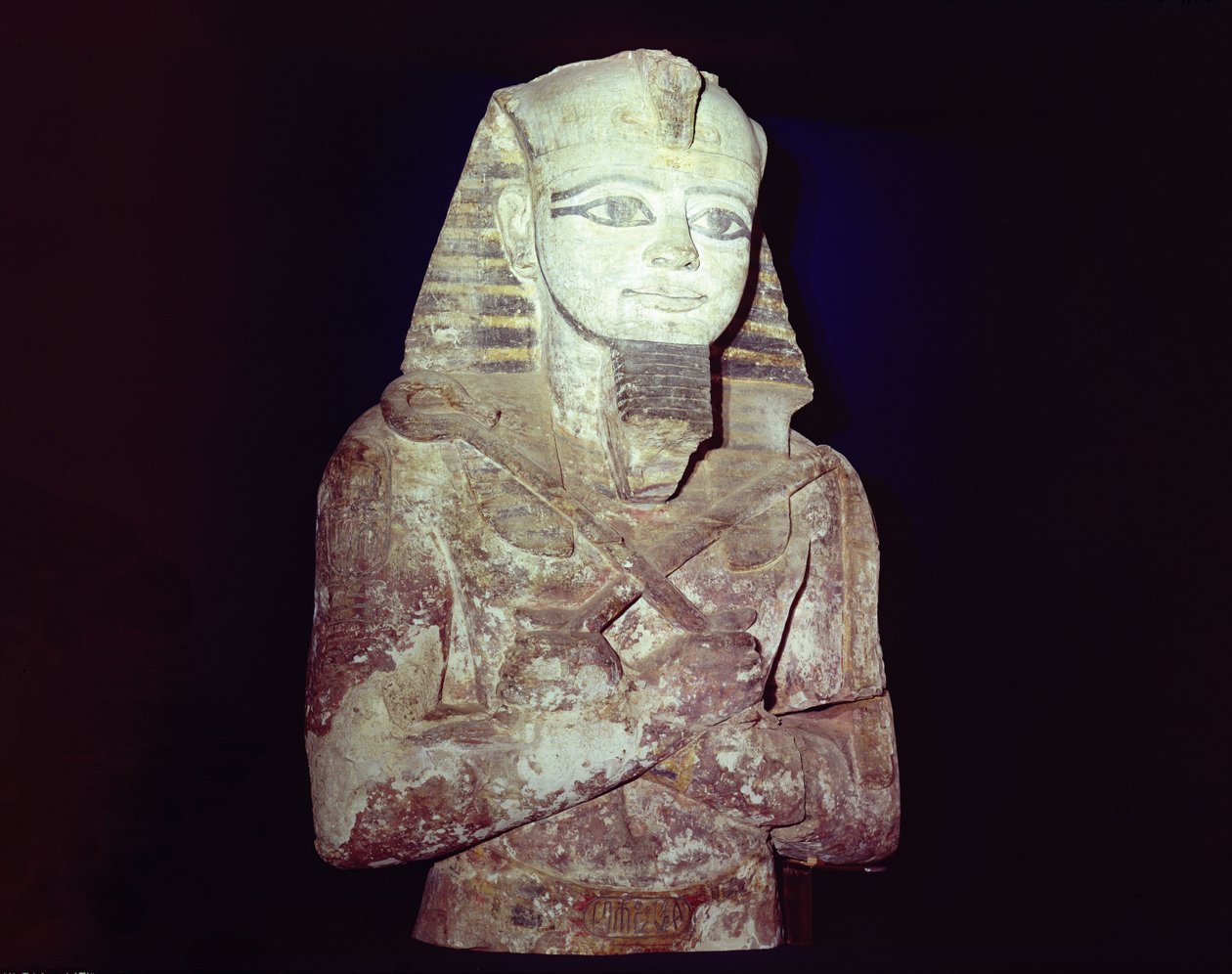 Ramesses II Heykeli (MÖ 1279-1213) Gerf Hussein Tapınağı, Nubia, Yeni Krallık (kumtaşı) bir Osirid sütunundan detay by Egyptian 19th Dynasty