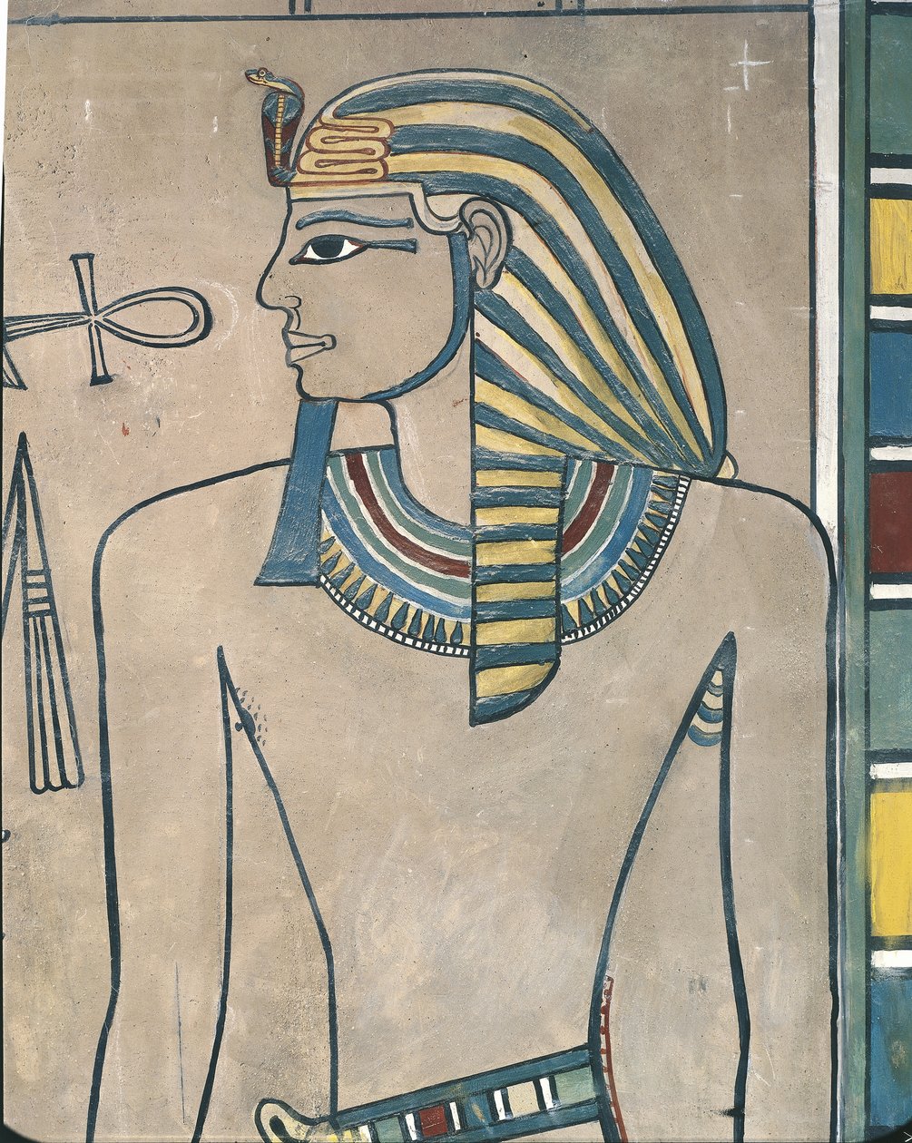 Mısır, Antik Thebes, Krallar Vadisi, firavun Amenhotep III duvar resmi by Egyptian 19th Dynasty