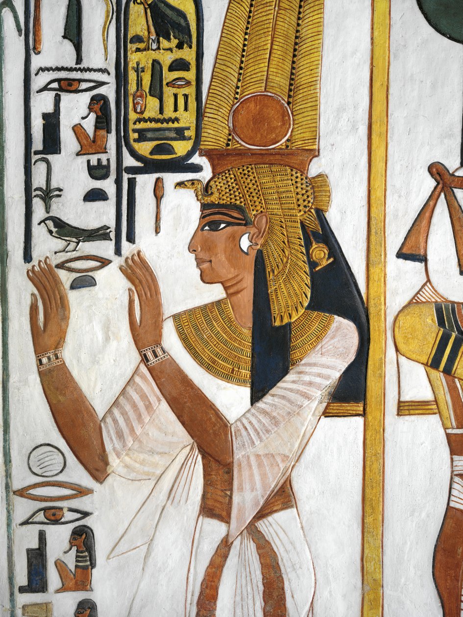 Mısır, Teb, Luksor, Kraliçeler Vadisi, Nefertari Mezarı, Giriş odasının eki, Duvar resimleri, Kraliçe by Egyptian 19th Dynasty